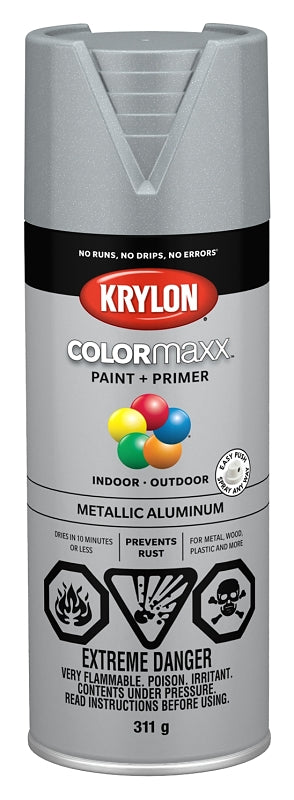 Krylon 455870007 Metallic Spray Paint, Metallic, Aluminum, 12 oz, Can