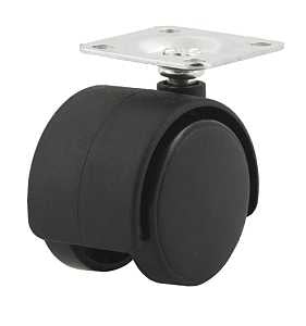 Dh Casters C-T20P1BK Swivel Caster, 2 in Dia Wheel, Plastic Wheel, Black, 85 lb