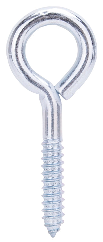 ProSource LR259 Lag Screw Eye, 14 mm Thread, Screw Thread, 2.25 in L Thread, 2 in Dia Eye, 467 lb Working Load, Steel
