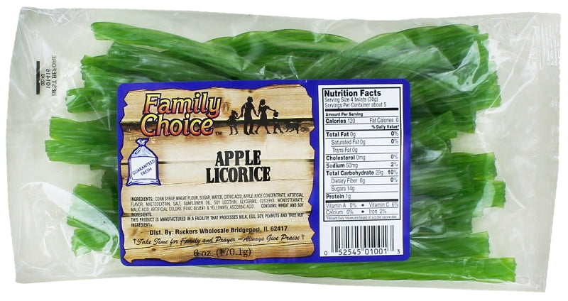 Family Choice 1001 Licorice, Apple Flavor, 6 oz