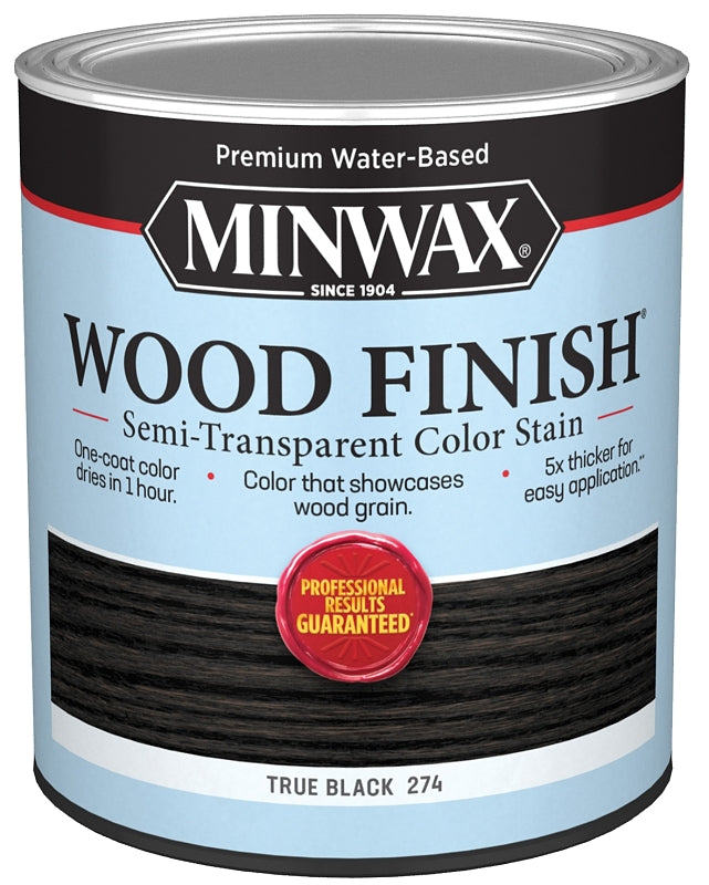 Minwax 108500000 Interior Wood Stain, Semi-Transparent, True Black, Liquid, 32 fl-oz