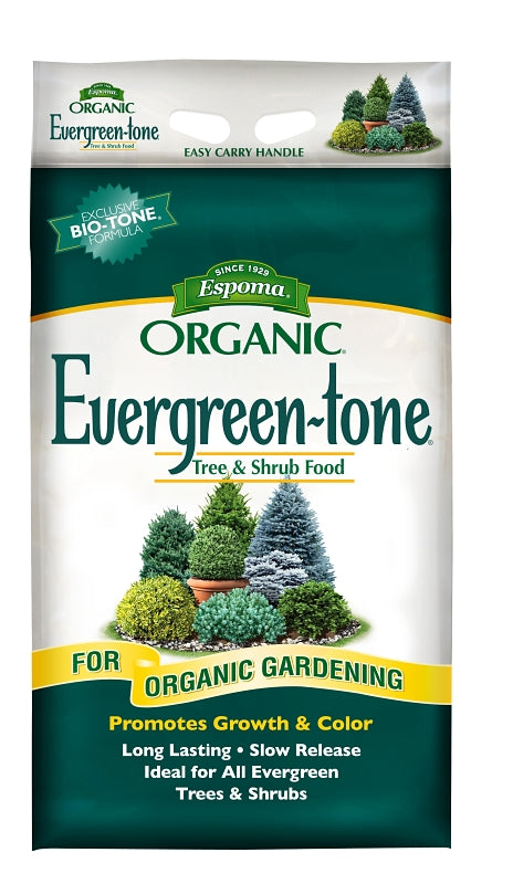 Espoma Evergreen-tone ET18 Plant Food, 18 lb, Bag, 4-3-4 N-P-K Ratio