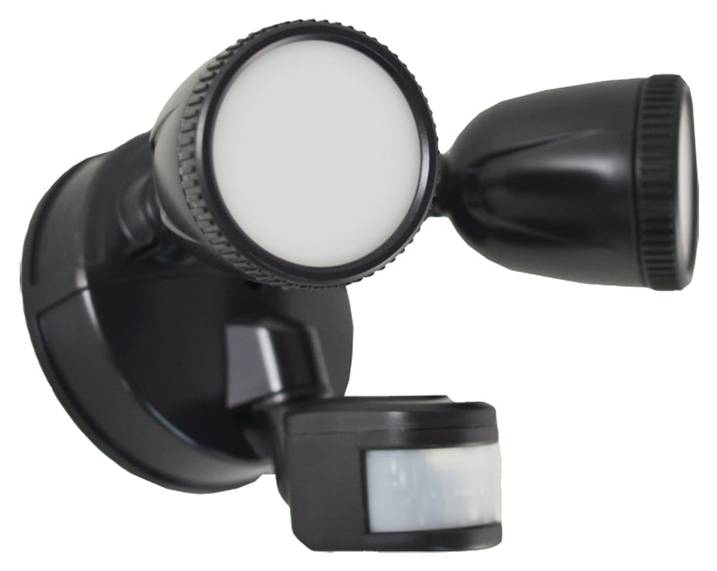 PowerZone O-G1200M-PB Security Flood Light, 110/240 V, 15 W, 2-Lamp, LED Lamp, Daylight Light, 1200 Lumens