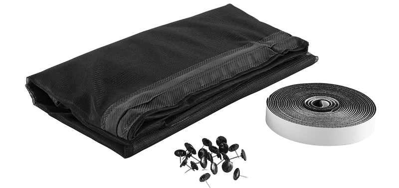 M-D 14179 Screen Door, 38 in W, 83 in H, Full View, Magnetic Screen, Fiberglass, Black