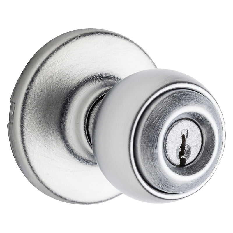 Kwikset 450P 26D Entry Lever, Satin Chrome, Residential, 2-3/8 to 2-3/4 in Backset, 1-3/8 to 1-3/4 in Thick Door