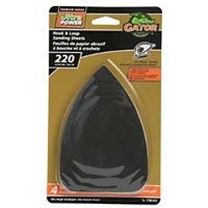 Gator 7700-012 Sanding Sheet, 3-1/2 in W, 5 in L, 220 Grit, Extra Fine, Zirconium Oxide Abrasive, Paper Backing