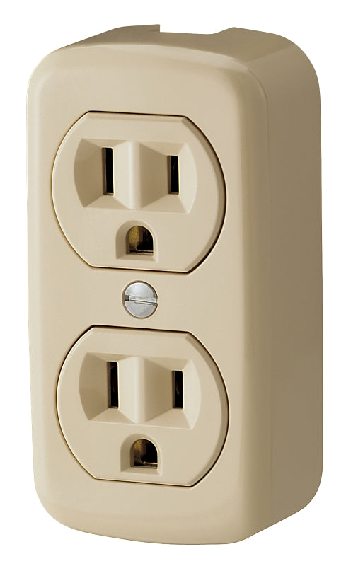 Eaton 78V-BOX Duplex Receptacle Wallplate, 2-Pole, 15 A, 125 V, NEMA: 5-15R, Ivory