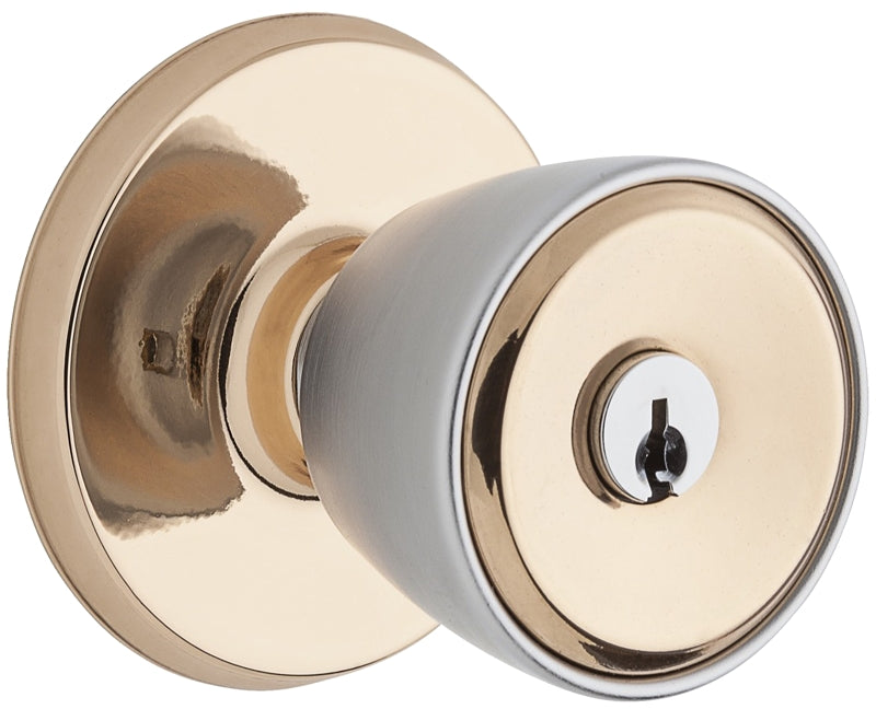 Weiser Beverly Series 9GAC5010-010 Entry Door Knob, Brass/Satin Chrome