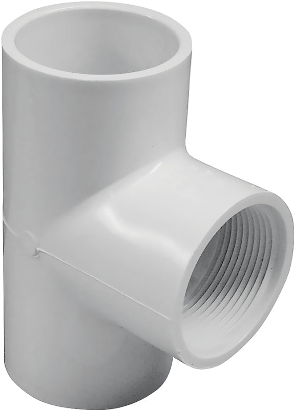Lasco 402020BC Pipe Tee, 2 in, Slip x FPT, PVC, SCH 40 Schedule