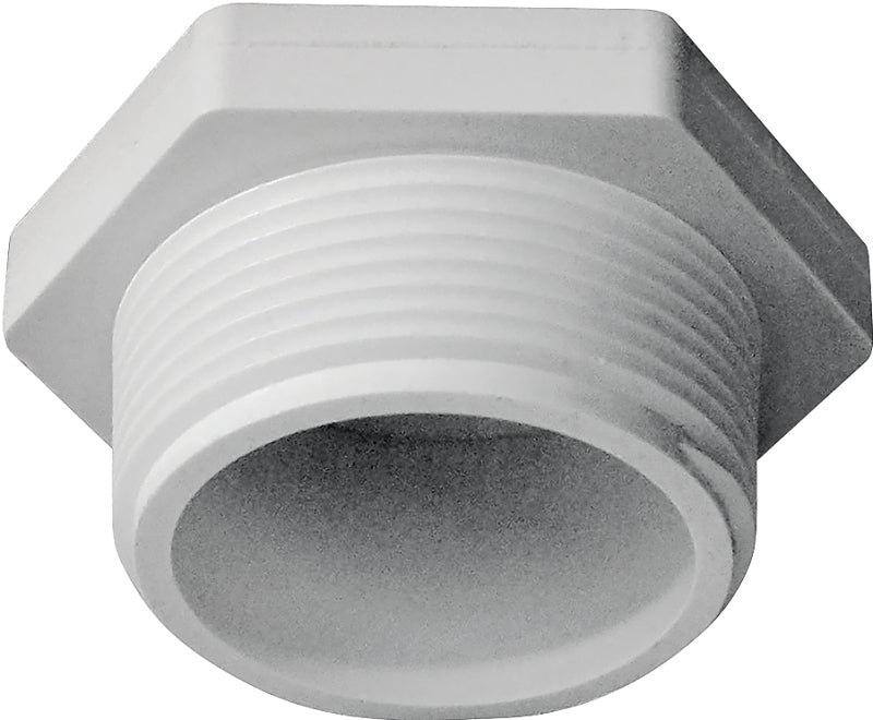 Xirtec 140 435626 Pipe Plug, 1-1/2 in, MPT, PVC, White, SCH 40 Schedule