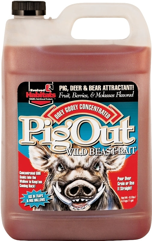 Evolved Habitats Pig Out EVO41303 Wild Beast Bait, Berries, Fruit, Molasses Flavor, 1 gal