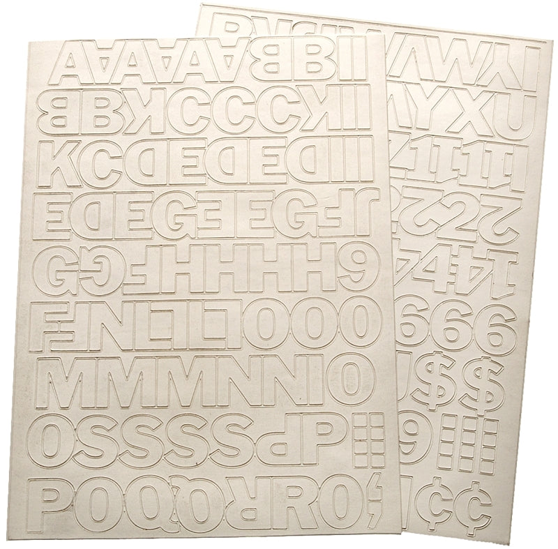 Hy-Ko 30013 Die-Cut Number and Letter Set, 1 in H Character, White Character, White Background, Vinyl