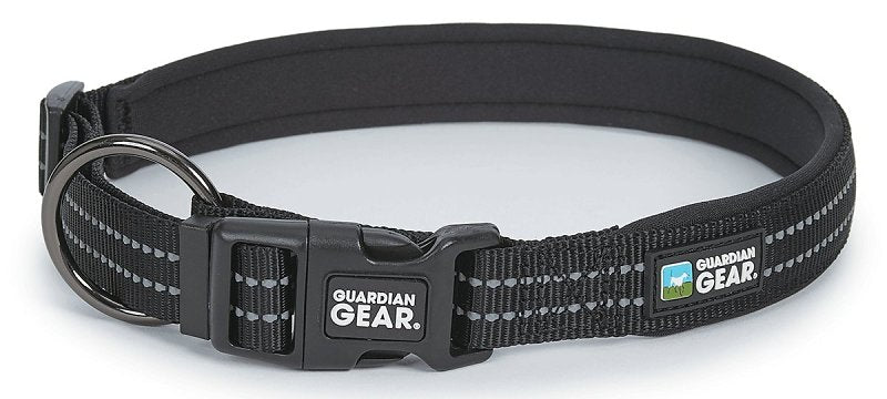 Guardian Gear ZA0006 20 30 Dog Collar, O-Ring Link, 20 to 30 in L Collar, Nylon, Jet Black