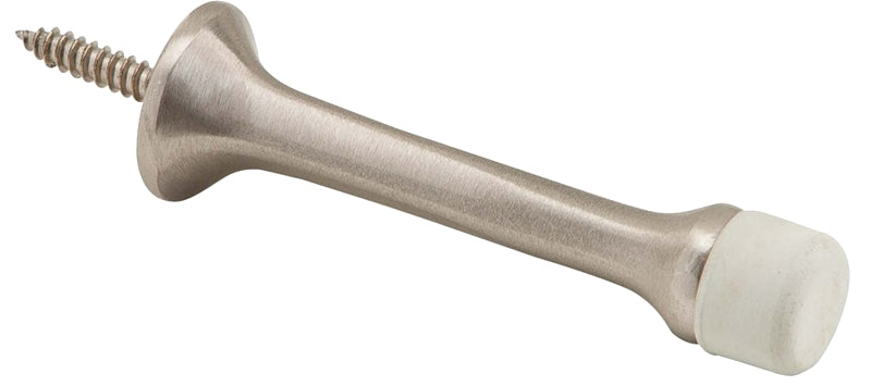 Schlage 61MB15 Door Stop, 7/8 in Dia Base, 3-1/8 in Projection, Brass, Satin Nickel