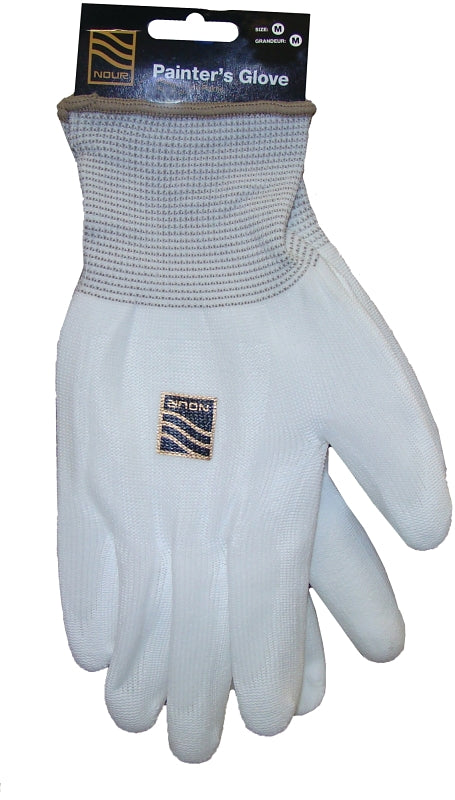 NOUR R GLOVE R GLOVE2 Painter's Gloves, M, Nylon, White