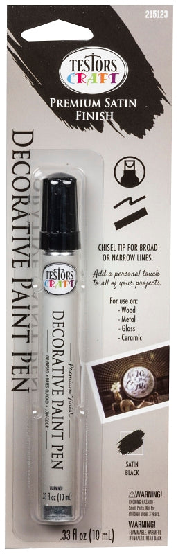 Rust-Oleum 215123 Decorative Paint Pen, Chisel Tip, Black