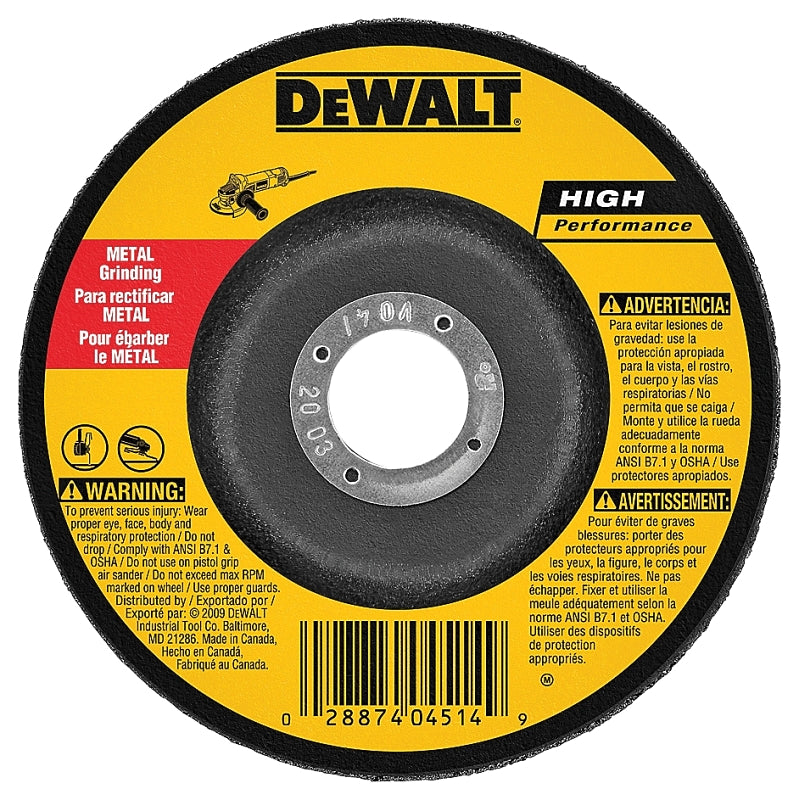 DeWALT DW4619 Grinding Wheel, 5 in Dia, 7/8 in Arbor