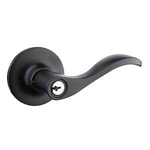 Taymor Professional Series 34-FV006034BLKR Passage Lockset Lever, Pushbutton Lock, Matte, Metal, Residential, 3 Grade