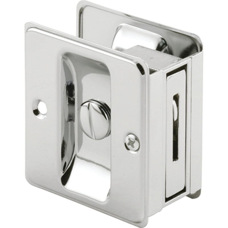 Prime-Line N 6773 Pocket Door Lock and Pull, Solid Brass, Chrome