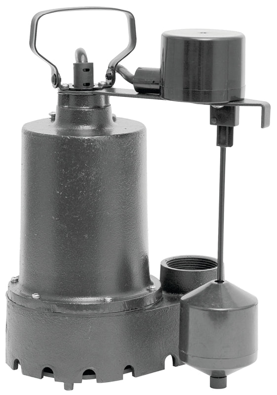 Superior Pump 92541 Sump Pump, 4.9 A, 120 V, 0.5 hp, 1-1/2 in Outlet, 55 gpm, Iron