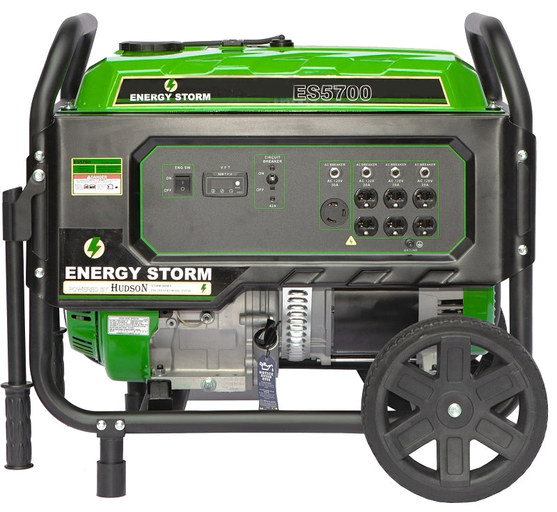 Lifan ES5700 Portable Generator, 42.2 A, 120 V, 5700 W Output, Octane Gas, 6.5 gal Tank, 10 hr Run Time, Recoil Start