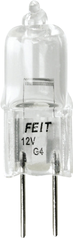 Feit Electric BPQ20T3 Halogen Bulb, 20 W, G4 Lamp Base, JC T3 Lamp, 3000 K Color Temp, 2000 hr Average Life