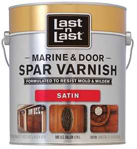 Last n Last 50804 Marine and Door Spar Varnish, Satin, Amber, Liquid, 1 qt, Can