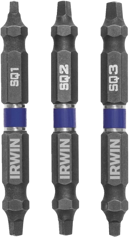 Irwin IWAF32DESQMIX3 Impact Bit Set, 3-Piece, Double-Ended, Steel