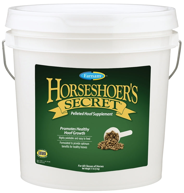 Farnam Horseshoer's Secret 13304 Hoof Supplement, Adult Lifestage, Pellet, Artificial, Natural Flavor, 11 lb