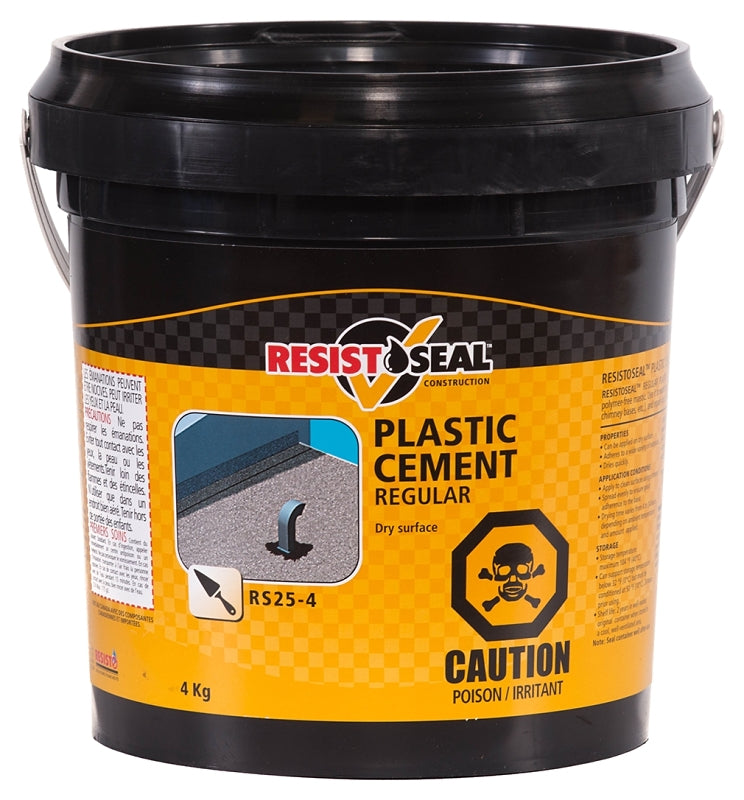 Resistoseal 53004 Regular Plastic Cement, Black, Liquid, 9 lb
