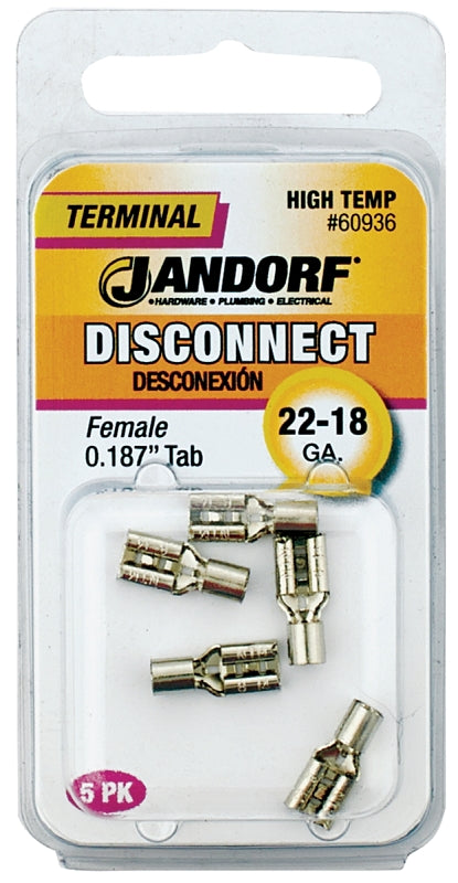 Jandorf 60936 Disconnect Terminal, 22 to 18 AWG Wire