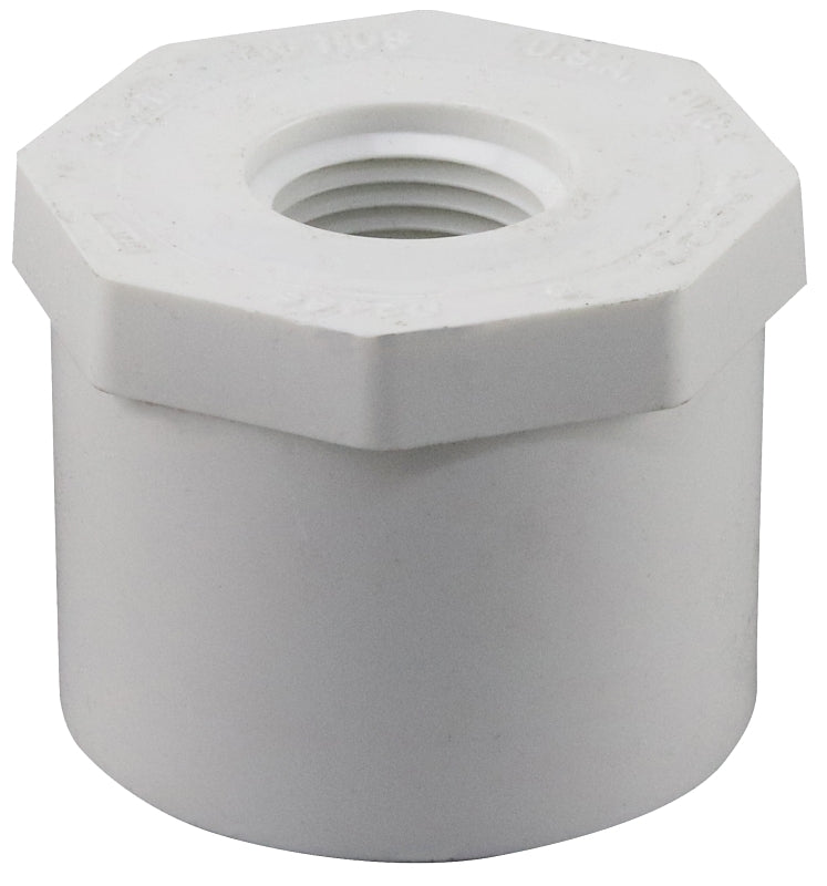 Xirtec 140 435729 Reducing Bushing, 1-1/2 x 1/2 in, Spigot x FPT, White, SCH 40 Schedule, 150 psi Pressure
