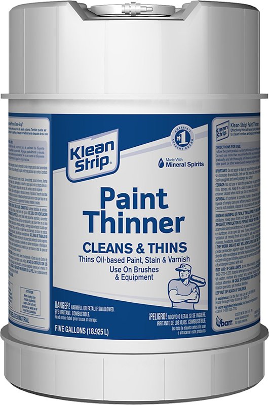Klean Strip CKPT94402CA Paint Thinner, Liquid, Aromatic Hydrocarbon, Water White, 5 gal, Can