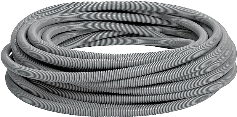 Carlon 15005-100 Flexible Conduit, 100 ft L, PVC, Gray