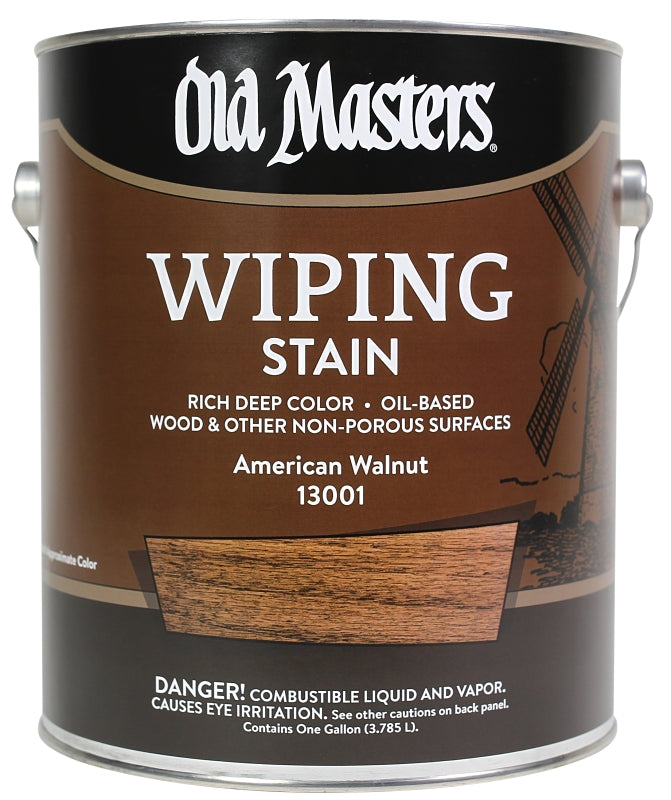 Old Masters 13001 Wiping Stain, American Walnut, Liquid, 1 gal, Can