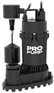 PROPUMP SBI250SV Sump Pump, 1-Phase, 6 A, 115 V, 1/3 hp, 1-1/2 in Outlet, 25 ft Max Head, 3960 gph