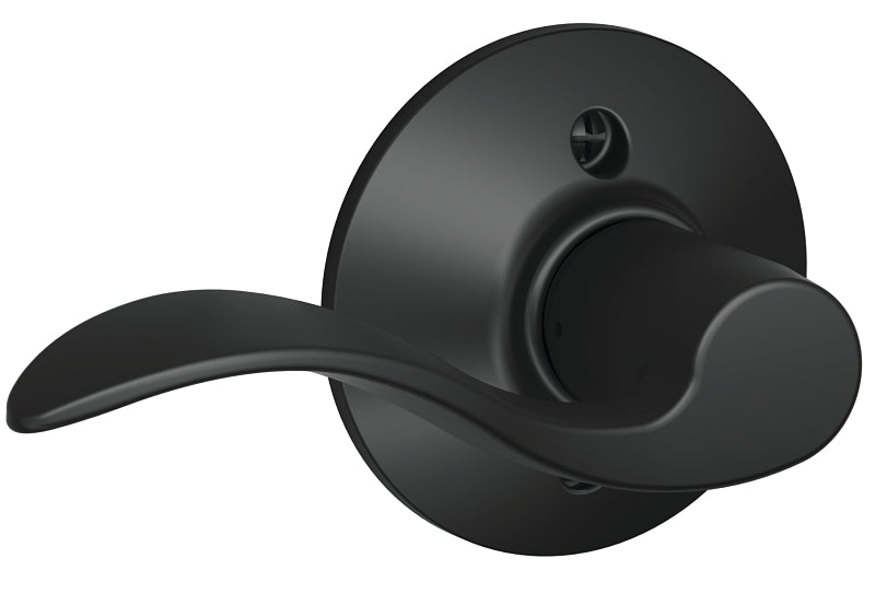 Schlage Accent Series F170ACC622LH Dummy Lever, Mechanical Lock, Matte Black, Lever Handle, Metal, Residential
