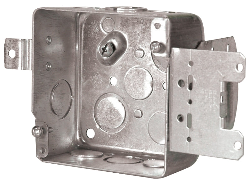 Hubbell 52171MSBBAR Electrical Box, 1/2, 3/4 in, Metal, Ceiling, Wall