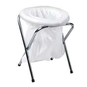 Stansport 271 Portable Toilet, Round, 200 lb, Plastic/Steel, White