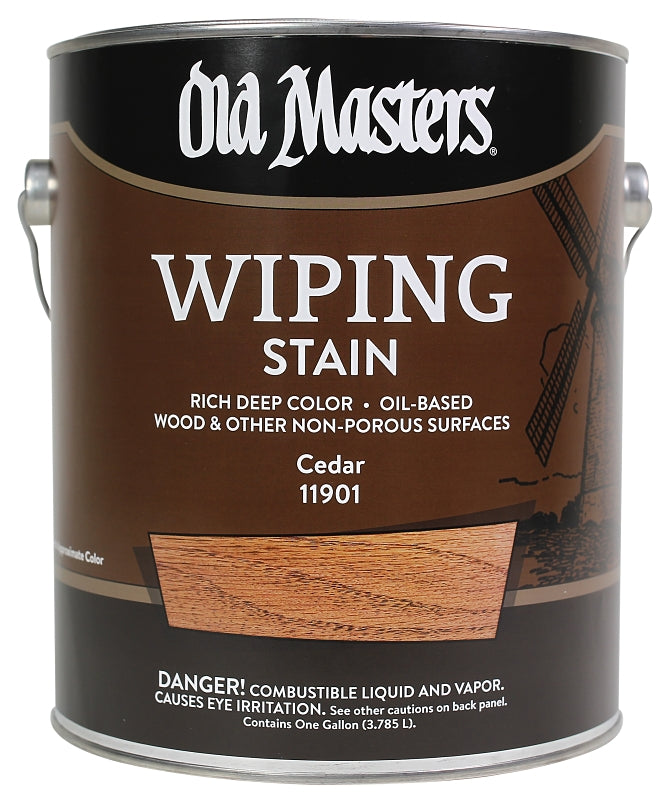 Old Masters 11901 Wiping Stain, Cedar, Liquid, 1 gal, Can