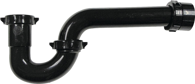 Plumb Pak PP940B P-Trap, 1-1/2 x 1-1/2, 1-1/2 x 1-1/4 in, Slip, Plastic, Black