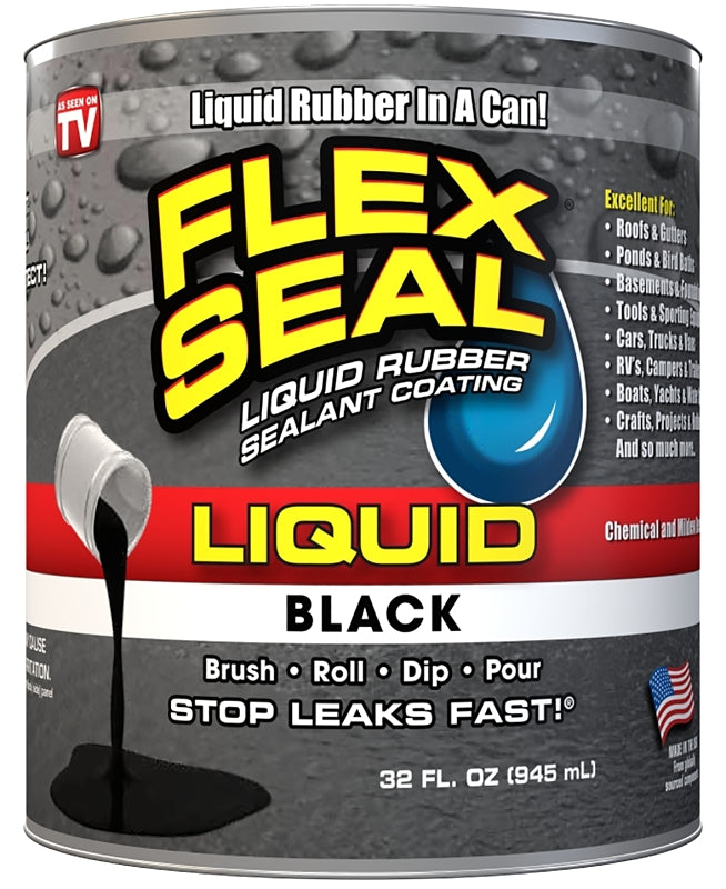 Flex Seal LFSBLKR32 Rubberized Coating, Black, 32 oz