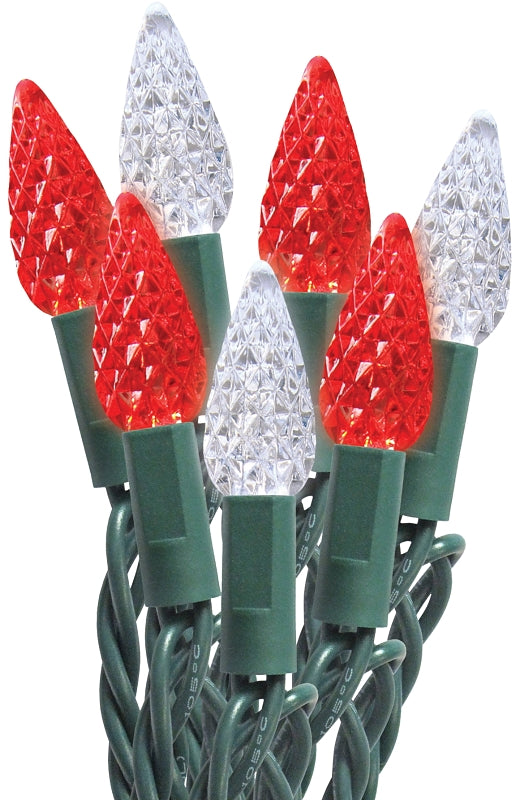 Sylvania String Lights, LED, C6, Candy Cane, 50 Ct