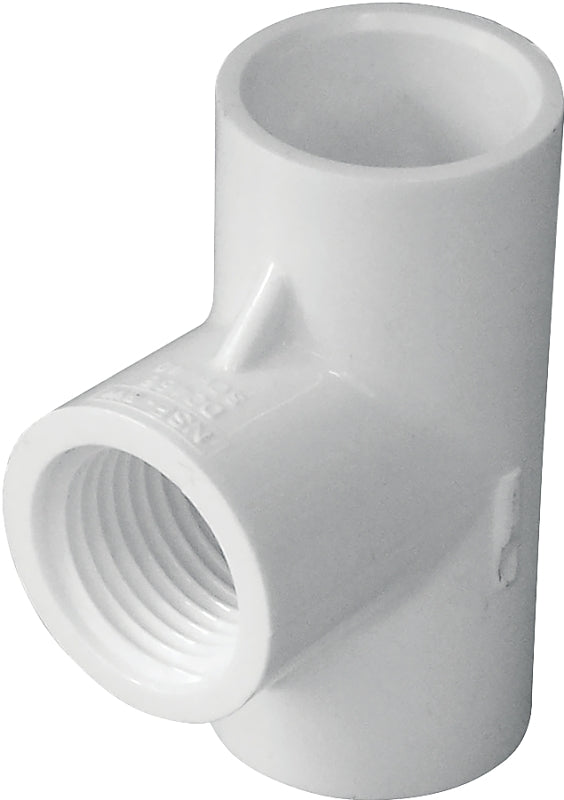 Xirtec 140 435851 Pipe Tee, 1/2 in, Socket x Socket x FPT, PVC, White, SCH 40 Schedule, 150 psi Pressure