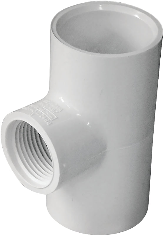 Xirtec 140 435866 Pipe Tee, 1 x 3/4 in, Socket x Socket x FPT, PVC, White, SCH 40 Schedule, 150 psi Pressure