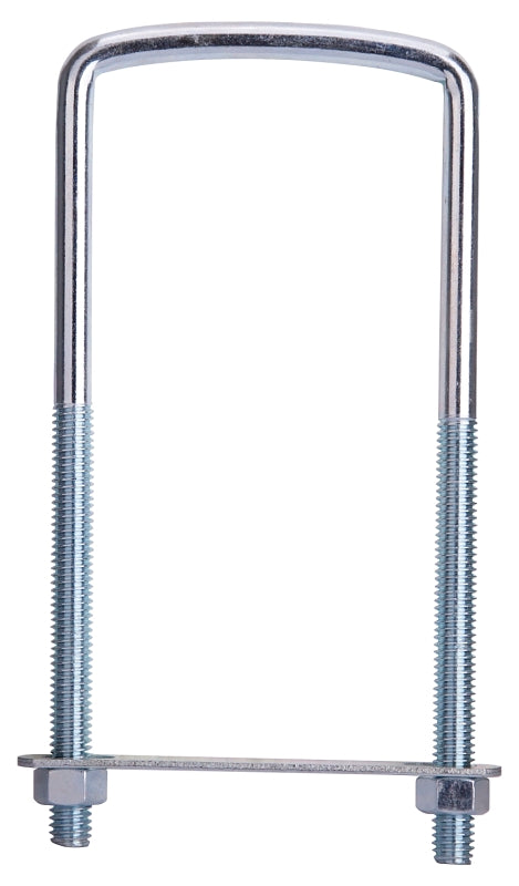 ProSource LR353 U-Bolt, 3/8 in Thread, 3-3/4 in L Thread, Steel, Zinc