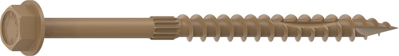 Camo 0364209 Structural Screw, 1/4 in Thread, 4 in L, Hex Head, Hex Drive, Sharp Point, PROTECH Ultra 4 Coated, 250
