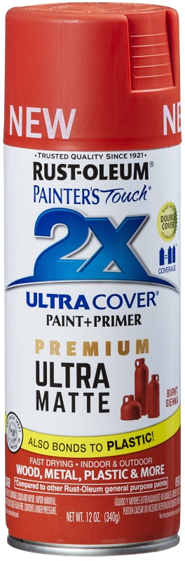 Painter's Touch Ultra Cover 366987 General-Purpose Paint, Matte, Burnt Sienna, 12 oz, Aerosol Can