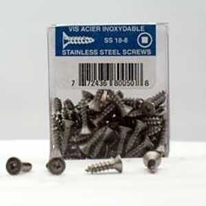 Reliable FKAS83VP Screw, 3 in L, Flat Head, Square Drive, Self-Tapping, Type A Point, Stainless Steel, Stainless Steel
