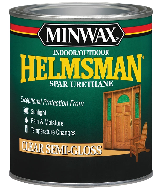 Minwax Helmsman 63210444 Spar Urethane Paint, Semi-Gloss, Clear, Liquid, 1 qt, Can